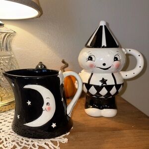 Black and White Ceramic Holiday Decor Set